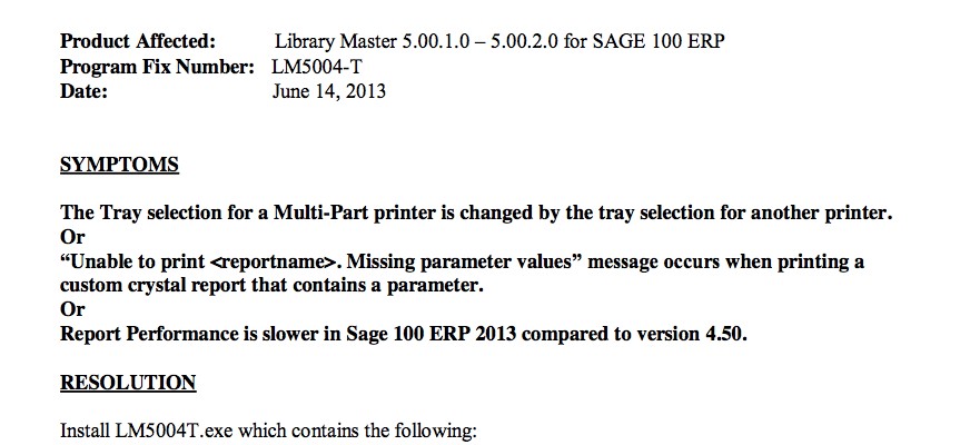 Sage 100 ERP 2013 Slow Printing Fix